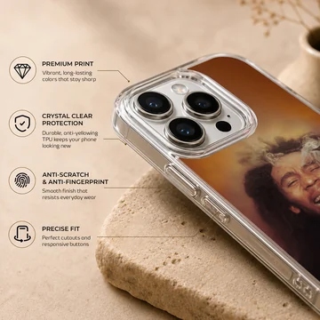 Bob Marley vibe photographic artwork on phone case — Info