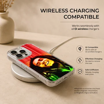 Photographic portrait of Bob Marley on phone case — Charging