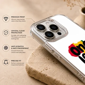 Bob Marley inspired phone case featuring One Love design. — Info