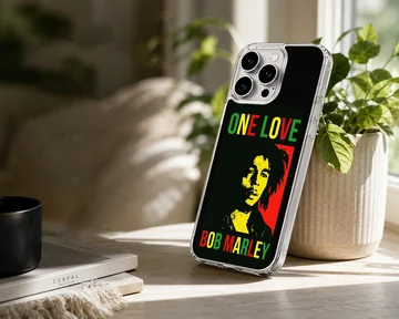 Bob Marley 'One Love' artwork on phone case — Lifestyle