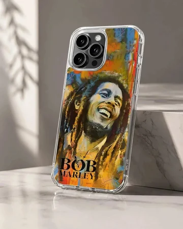Vibrant Bob Marley digital illustration on phone case