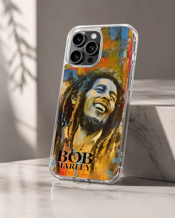Vibrant Bob Marley digital illustration on phone case — Hero