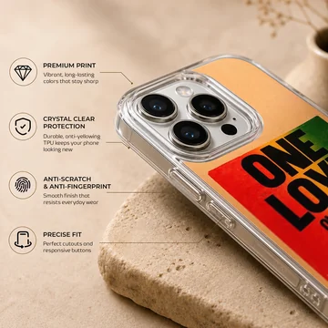 Bob Marley One Love design on phone case — Info