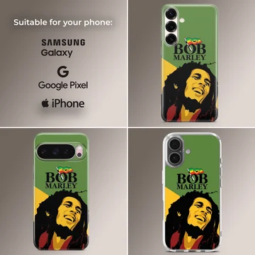 Bob Marley vibrant illustration on phone case — Collage