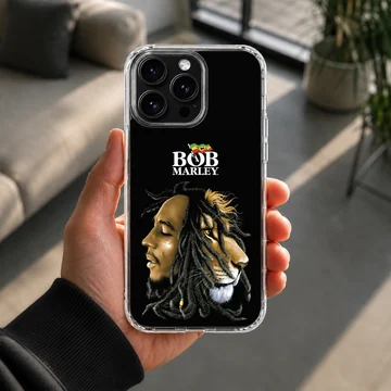 Bob Marley artwork featuring a lion with iconic logo on phone case — Lifestyle