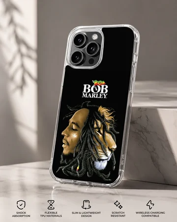 Bob Marley artwork featuring a lion with iconic logo on phone case — Specs