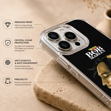Bob Marley artwork featuring a lion with iconic logo on phone case — Info