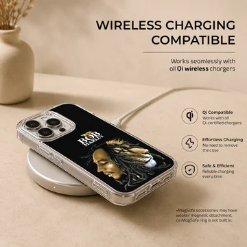 Bob Marley artwork featuring a lion with iconic logo on phone case — Charging
