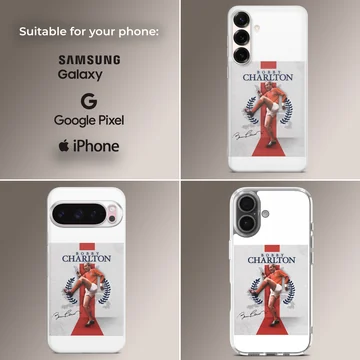 Bobby Charlton tribute design on phone case — Collage