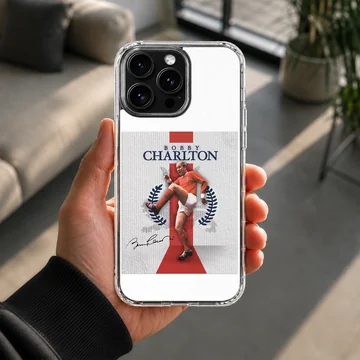 Bobby Charlton tribute design on phone case — Lifestyle