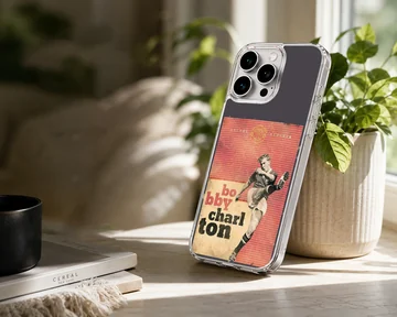 Bobby Charlton tribute art with bold typography on phone case — Lifestyle