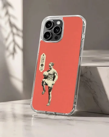 Bobby Charlton illustrated art on phone case