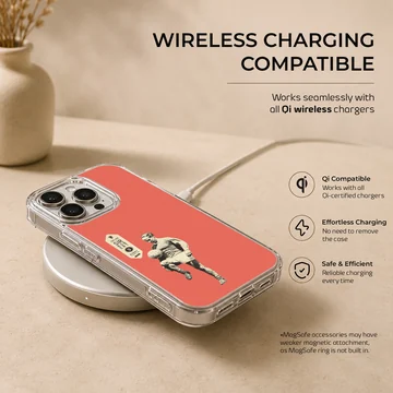 Bobby Charlton illustrated art on phone case — Charging