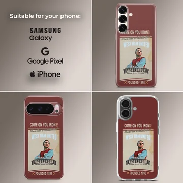 Retro styled Bobby Moore football design phone case — Collage