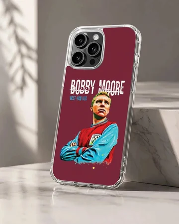 Bobby Moore tribute digital illustration on phone case