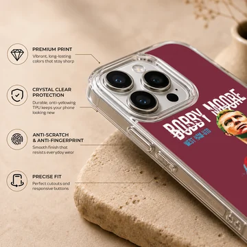 Bobby Moore tribute digital illustration on phone case — Info