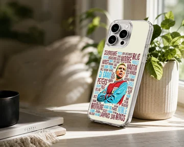 Bold typography Bobby Moore tribute design on phone case — Lifestyle