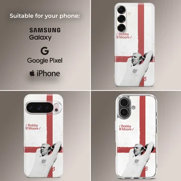 Bobby Moore legendary football design on phone case — Collage