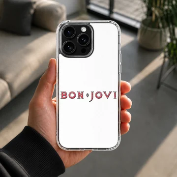 Bon Jovi bold typography design on phone case — Lifestyle