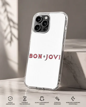 Bon Jovi bold typography design on phone case — Specs