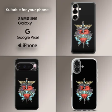 Bon Jovi heart and dagger design on phone case — Collage