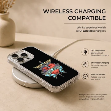 Bon Jovi heart and dagger design on phone case — Charging