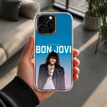 Bon Jovi portrait with blue gradient on phone case — Lifestyle