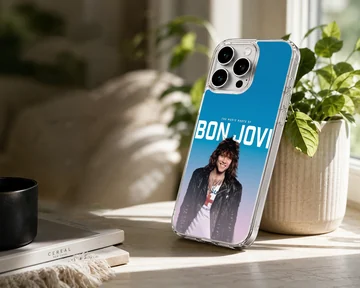 Bon Jovi portrait with blue gradient on phone case — Lifestyle