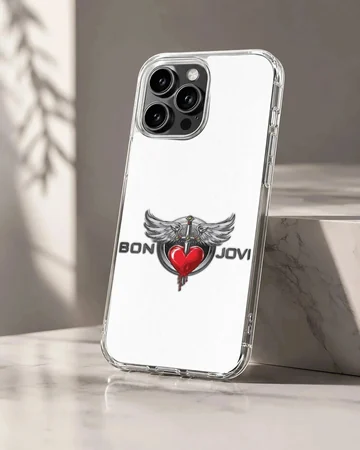 Bon Jovi logo with winged heart design on phone case