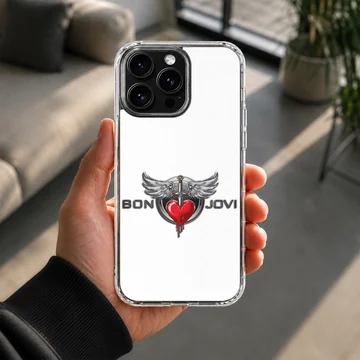 Bon Jovi logo with winged heart design on phone case — Lifestyle