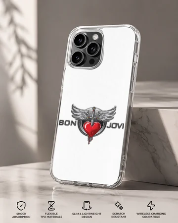 Bon Jovi logo with winged heart design on phone case — Specs