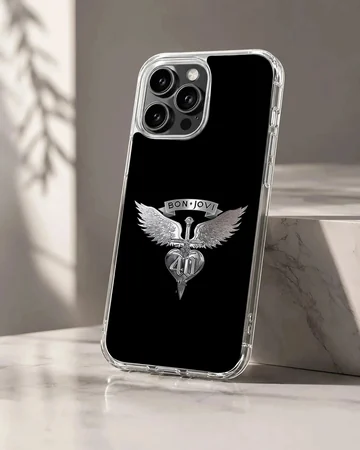 Bon Jovi emblem with wings and heart design phone case