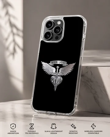 Bon Jovi emblem with wings and heart design phone case — Specs