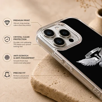 Bon Jovi emblem with wings and heart design phone case — Info