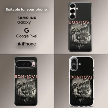Bon Jovi inspired bold typography design phone case — Collage