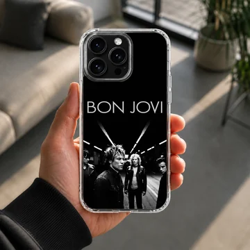 Bon Jovi portrait with band members on a phone case — Lifestyle