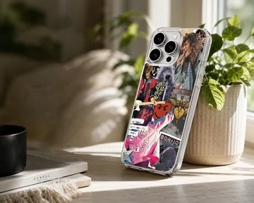 Bon Jovi montage with iconic images and text on phone case — Lifestyle