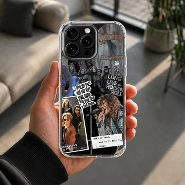 Bon Jovi photo collage with iconic lyrics on phone case — Lifestyle