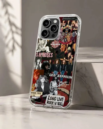 Bon Jovi collage featuring rock legends on phone case