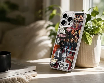 Bon Jovi collage featuring rock legends on phone case — Lifestyle