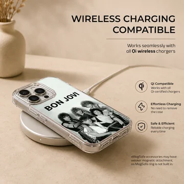 Bon Jovi band photo with bold typography on phone case. — Charging