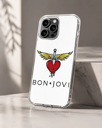 Bon Jovi heart and dagger logo with bold typography phone case — Hero