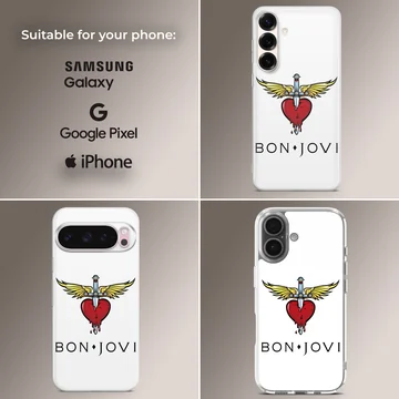 Bon Jovi heart and dagger logo with bold typography phone case — Collage