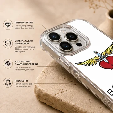 Bon Jovi heart and dagger logo with bold typography phone case — Info