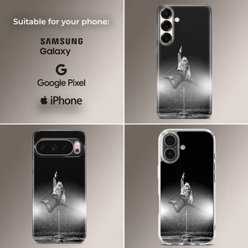 Dynamic image of Bon Jovi jumping in concert on phone case — Collage
