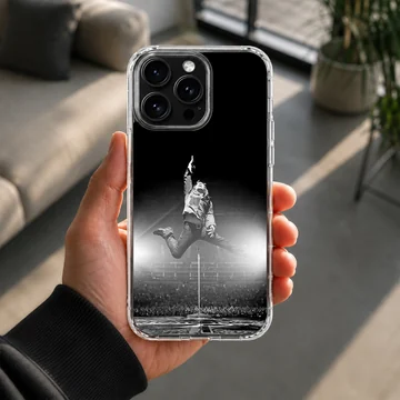 Dynamic image of Bon Jovi jumping in concert on phone case — Lifestyle