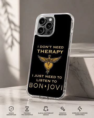 Bon Jovi bold typography design on a phone case — Specs
