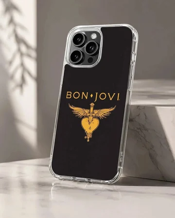 Bon Jovi logo with sword and heart emblem on phone case