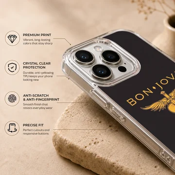 Bon Jovi logo with sword and heart emblem on phone case — Info