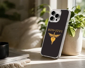 Bon Jovi logo with sword and heart emblem on phone case — Lifestyle